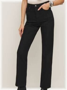 Reformation Black Jeans Straight Leg